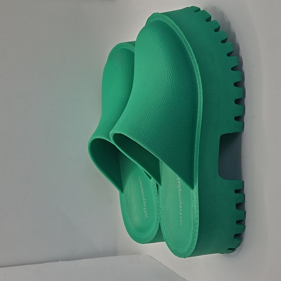 Jeffrey Campbell Clogge Slip On Green Slide Platform Sandals Sz 7 Boho Chunky - Picture 5 of 10